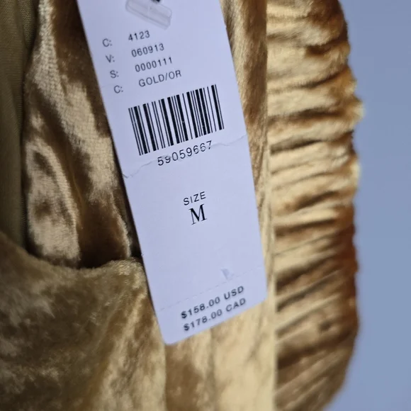 Anthropologie, New, Maeve Anastacia Gold Wide Leg Velvet Pants, Size Medium - Picture 11 of 12